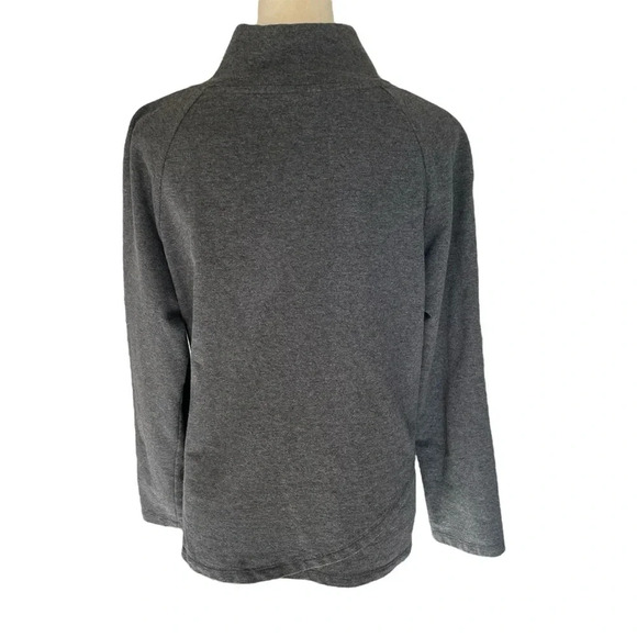 Black Rivet Performance Mock Neck Gray Fleece Sweater Women Size M - Picture 3 of 7